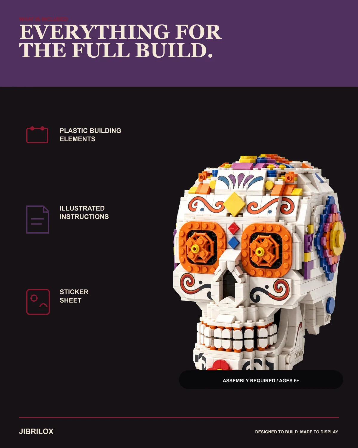 JIBRILOX Day of the Dead Skull detail 7