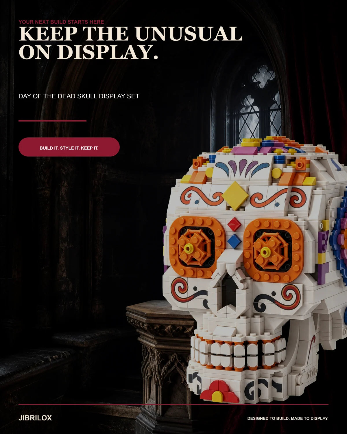 JIBRILOX Day of the Dead Skull detail 10