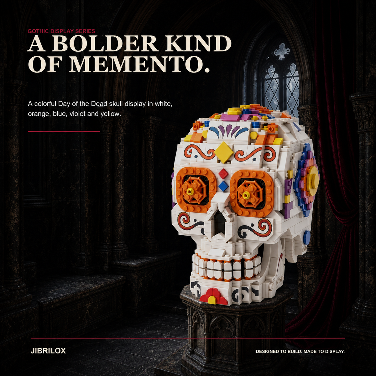 JIBRILOX Day of the Dead Skull Display Set — gothic hero