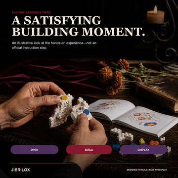JIBRILOX Day of the Dead Skull Display Set — building moment