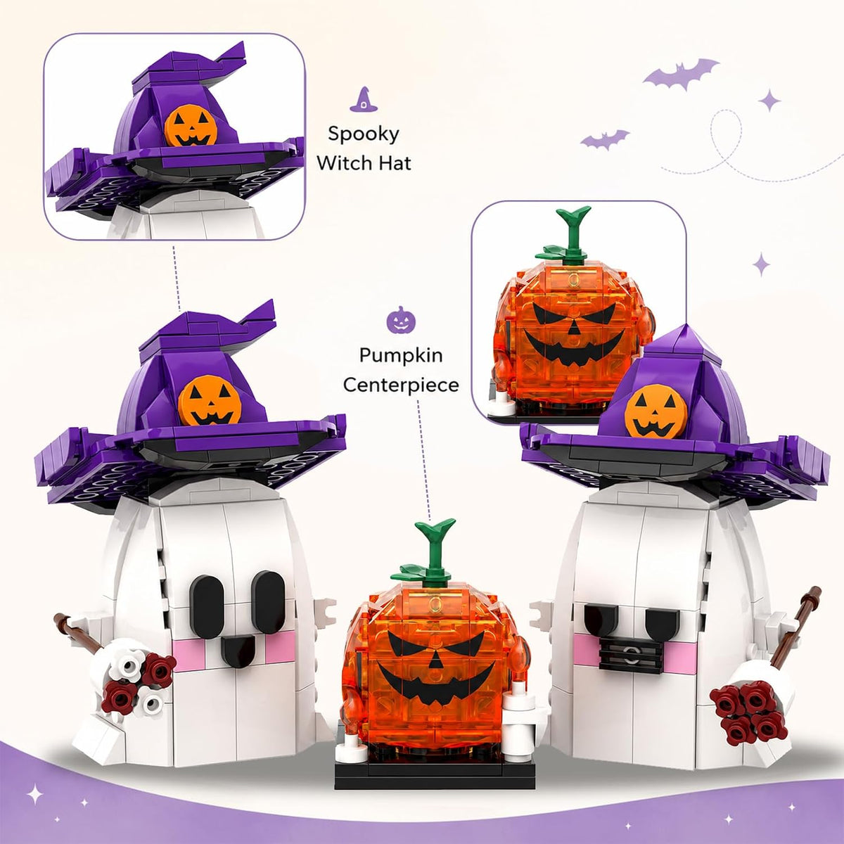 JIBRILOX Halloween Ghosts and Pumpkin Building Set - product image 2