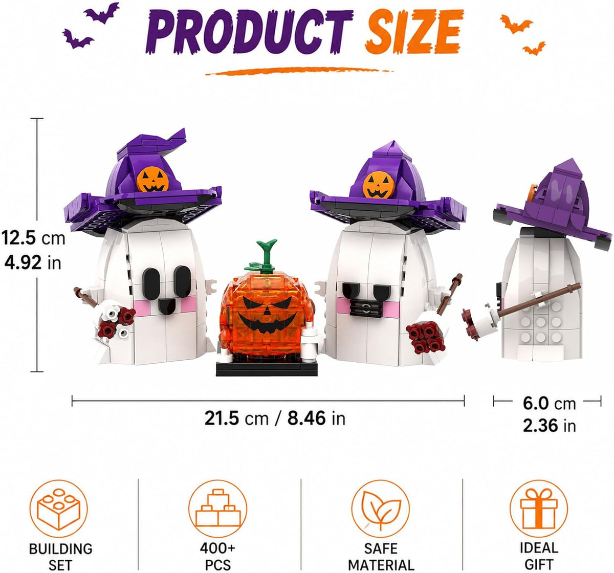 JIBRILOX Halloween Ghosts and Pumpkin Building Set - product image 4