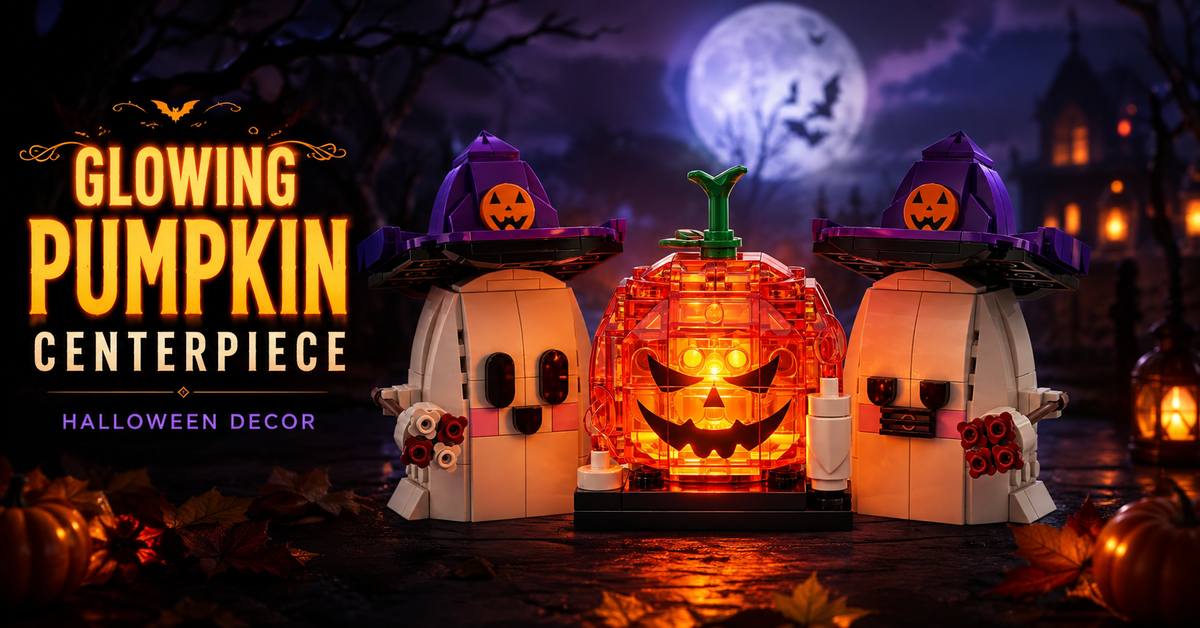 Ghost pair and pumpkin centerpiece