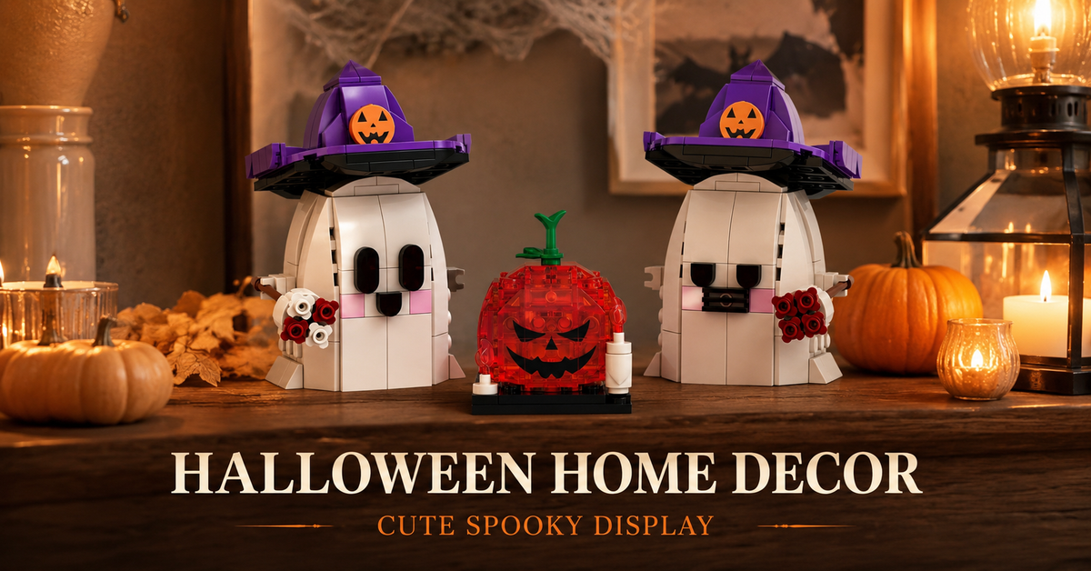 Halloween ghosts and pumpkin home display