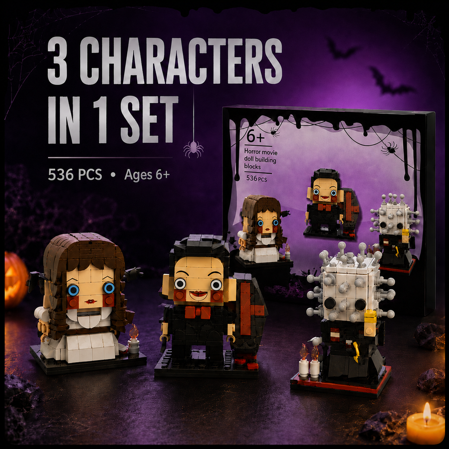 JIBRILOX Spooky Trio Horror Movie Building Set