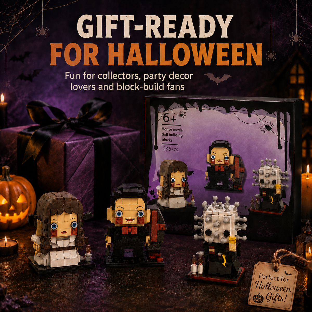 JIBRILOX Spooky Trio horror movie building set image 7