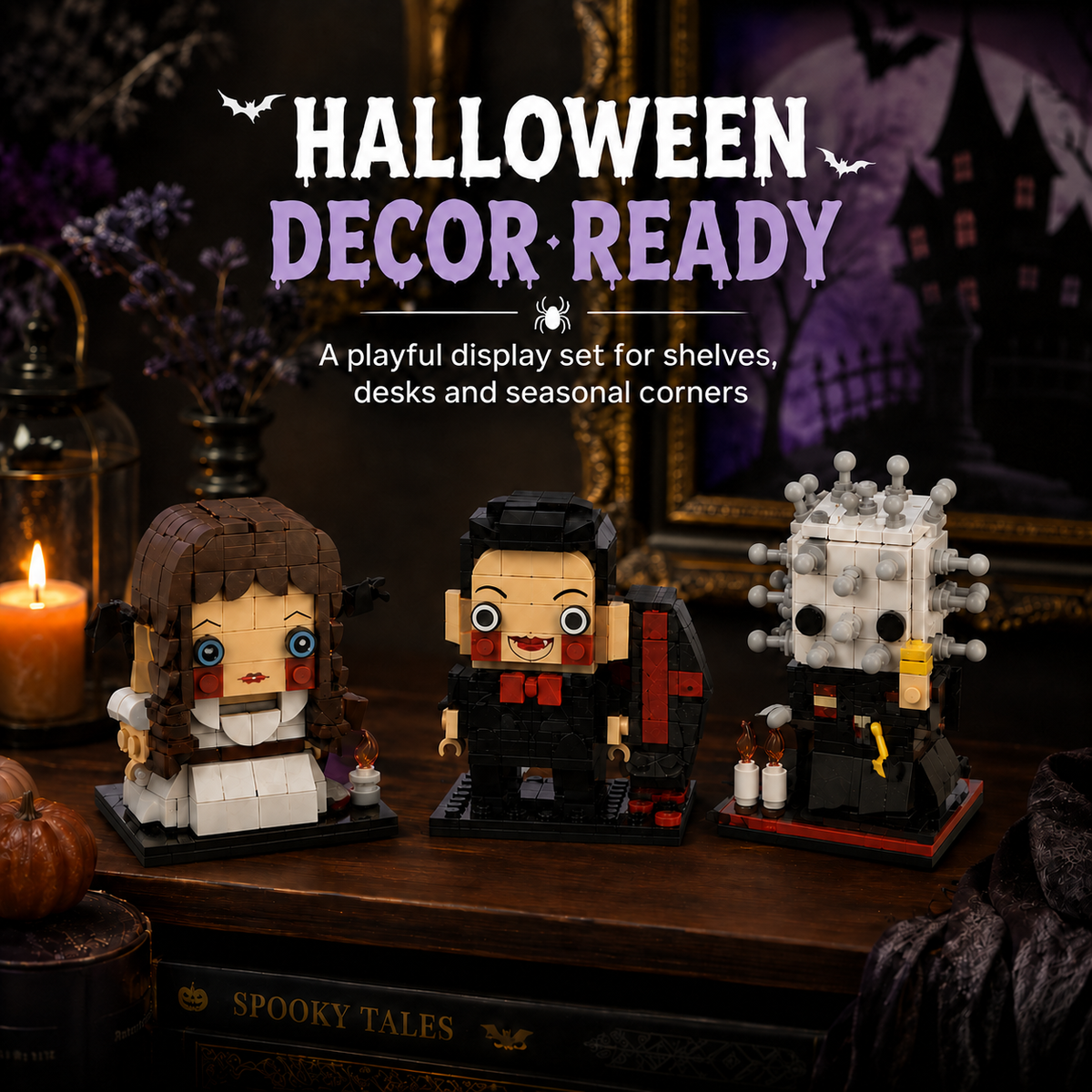 JIBRILOX Spooky Trio horror movie building set image 8