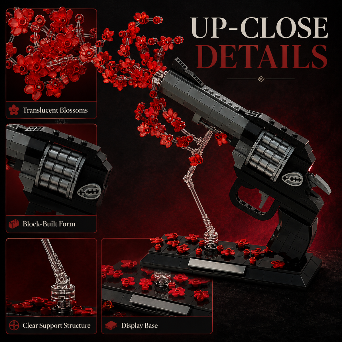 JIBRILOX Crimson Bloom Revolver Display